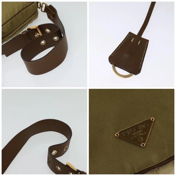 PRADA Shoulder Bag Nylon Beige Gold Auth 138224 - Picture 16 of 16